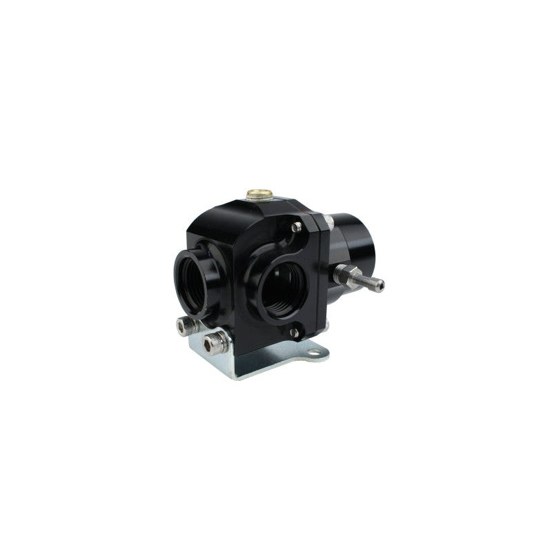 Aeromotive X1 Series 13305 EFI bypass fuel pressure regulator with black finish and -08 ORB ports.