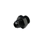 Aeromotive 15610 fuel system adapter fitting transitioning from AN-10 ORB to AN-08 male flare.