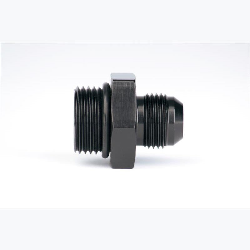 Aeromotive 15613 black anodized reducer fitting with AN-12 O-Ring Boss and AN-10 male flare connections.
