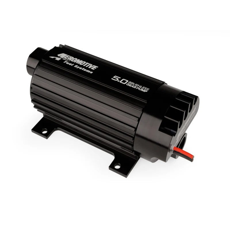 Aeromotive in-line brushless spur gear fuel pump with integrated TVS controller and 5gpm flow capacity.