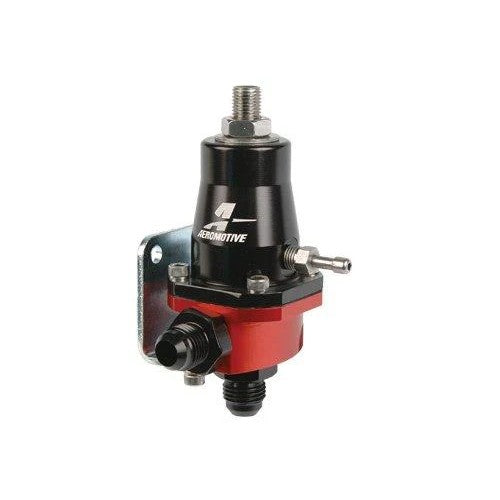 Aeromotive 13105 Compact Billet Adjustable EFI Fuel Pressure Regulator with AN-06 male fittings and 1/8 inch NPT gauge port