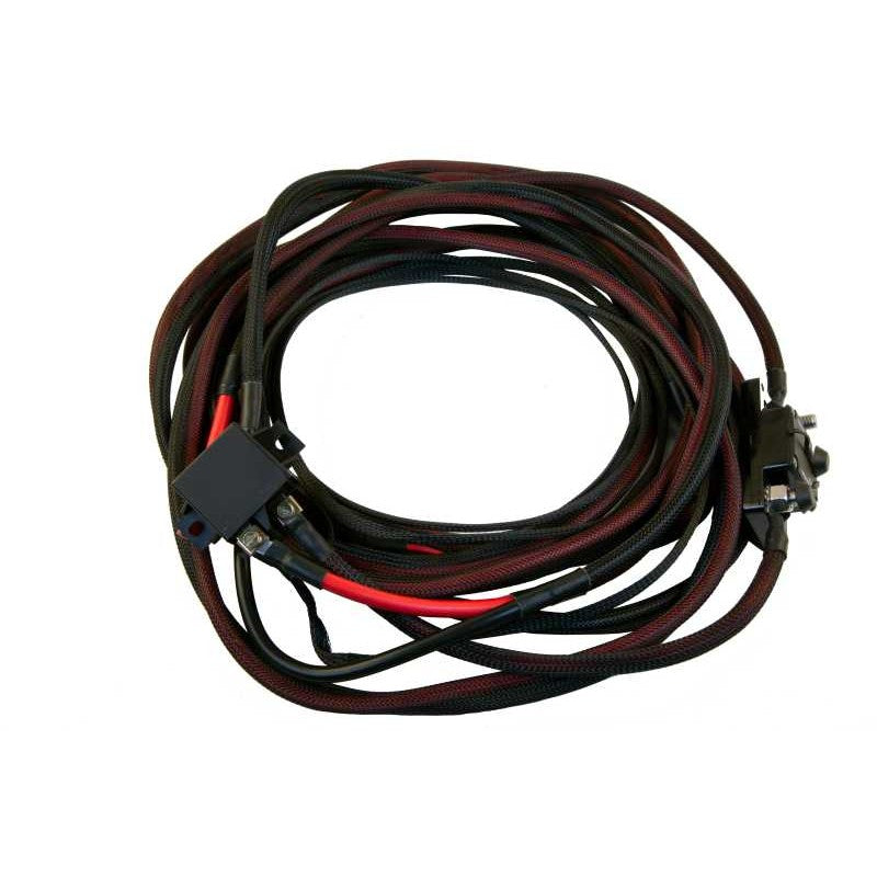Aeromotive 16308 60A Deluxe Fuel Pump Wiring Kit featuring heavy-duty relay, circuit breaker, and wiring harness.
