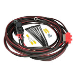 Aeromotive 16307 fuel pump wiring kit featuring 10-gauge wire, 30A relay, circuit breaker, and installation hardware.