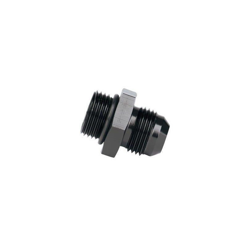 Aeromotive 15607 black anodized ORB-08 to AN-08 male flare adapter fitting for fuel system plumbing