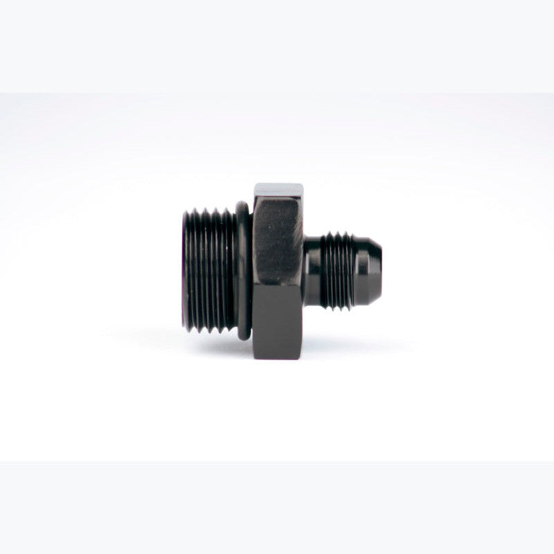 Aeromotive 15609 ORB-10 to AN-06 male flare reducer fitting with O-ring boss threading.