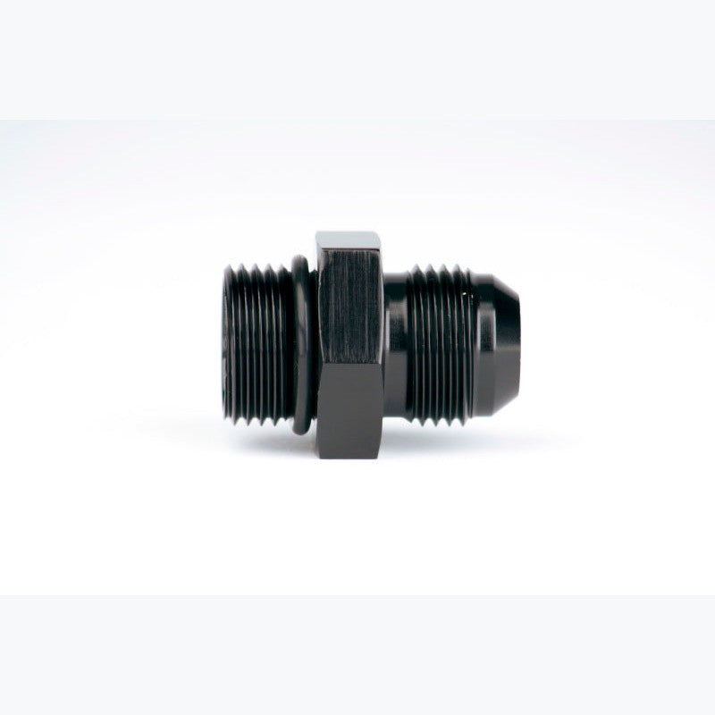 Aeromotive 15608 adapter fitting showing ORB-10 and AN-10 male flare threaded ends
