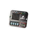 Aeromotive 16306 black anodized billet aluminum fuel pump speed controller with override switch and wiring harness.
