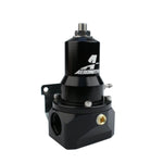 Aeromotive 13132 billet aluminum fuel pressure regulator showing dual AN-10 inlet ports and AN-10 bypass port.