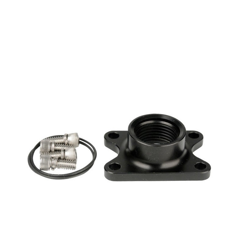 Aeromotive 11734 spur gear fuel pump outlet fitting featuring a high-flow AN-12 threaded port.