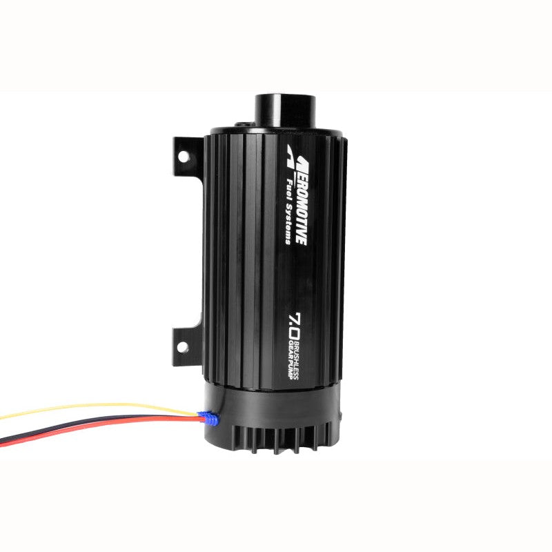 Aeromotive 11197 TVS Brushless 7.0 GPM in-line external fuel pump with integrated variable speed controller.