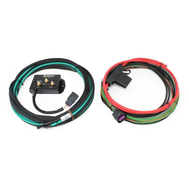 Aeromotive VaporWorx Ally Auto-On PWM fuel pump controller module with wiring for supercharged 1-2 pump systems.