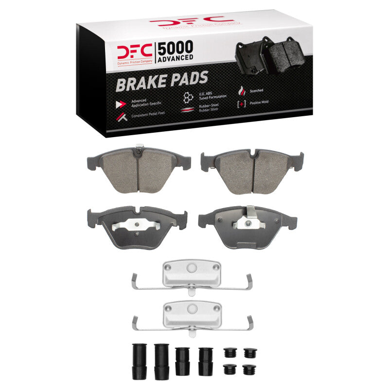 DFC 5000 Advanced series low metallic front brake pads and professional mounting hardware kit.