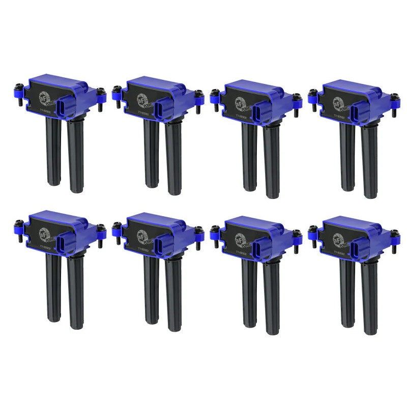 Set of eight aFe POWER SCORCHER high-performance ignition coils for 2006-2026 Chrysler Dodge Jeep and Ram vehicles