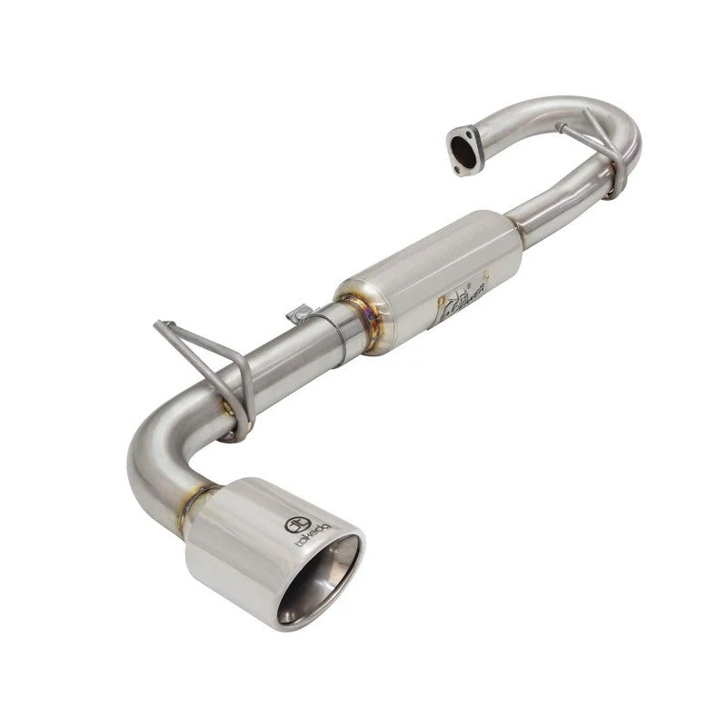 aFe Takeda 304 stainless steel axle-back exhaust with polished tip and free-flowing mufflers for 2011-2016 Scion tC.