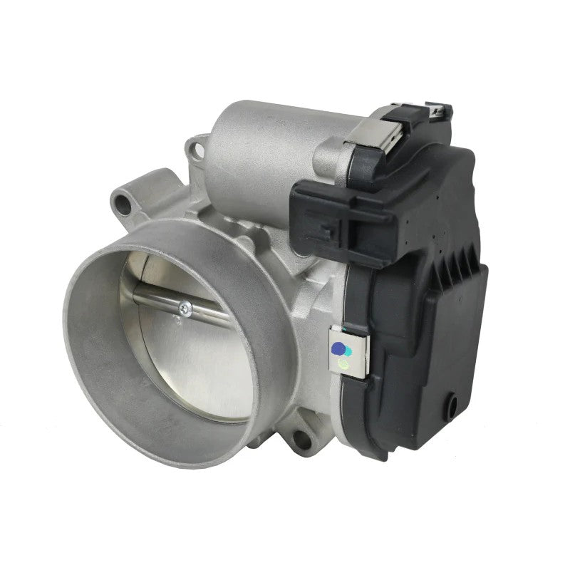 aFe POWER 80mm throttle body with silver CNC-machined 6061-T6 billet aluminum adapter and wiring harness