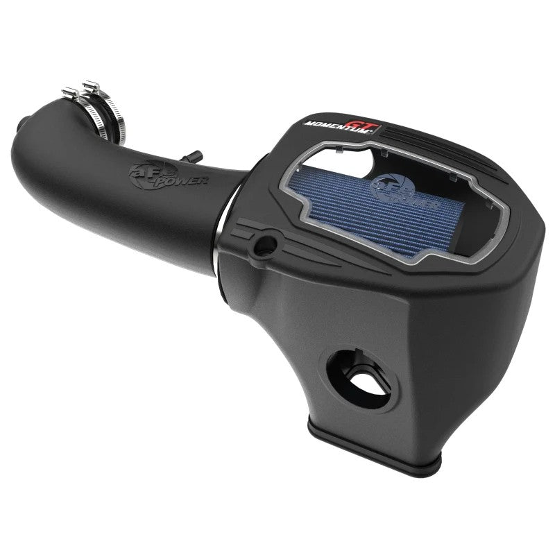 aFe Power Momentum GT cold air intake for Dodge Challenger with black XLPE housing and 10 inch Pro 5R air filter