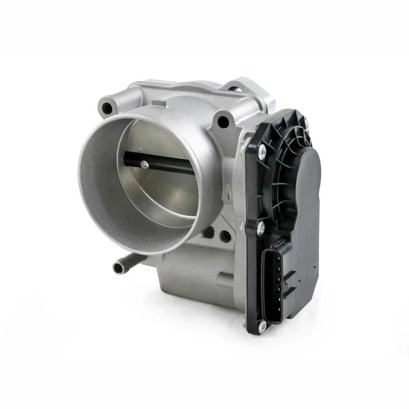 aFe POWER 70mm throttle body with CNC-machined 6061-T6 billet aluminum adapter plate and mounting hardware.