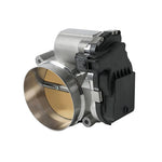 aFe POWER 90mm throttle body assembly with a silver 6061-T6 billet aluminum adapter and mounting gasket.