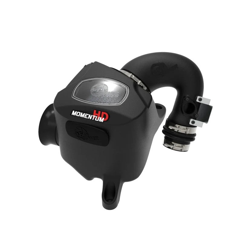 aFe Momentum HD cold air intake system with black XLPE housing, clear sight window, and Pro 10R filter for Toyota Hilux.