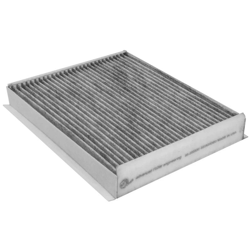 aFe POWER Carbon Cabin Air Filter with pleated media and activated carbon for Ford and Lincoln trucks and SUVs.