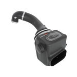 aFe Momentum HD sealed intake system with black roto-molded housing and white Pro DRY S filter for Nissan Titan XD.