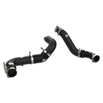 aFe Power BladeRunner wrinkle black 3-inch aluminum charge pipe kit with blue silicone couplers and T-bolt clamps