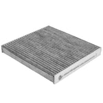 aFe POWER activated carbon cabin air filter with white pleated media and grey charcoal treatment for Ram and Jeep trucks.