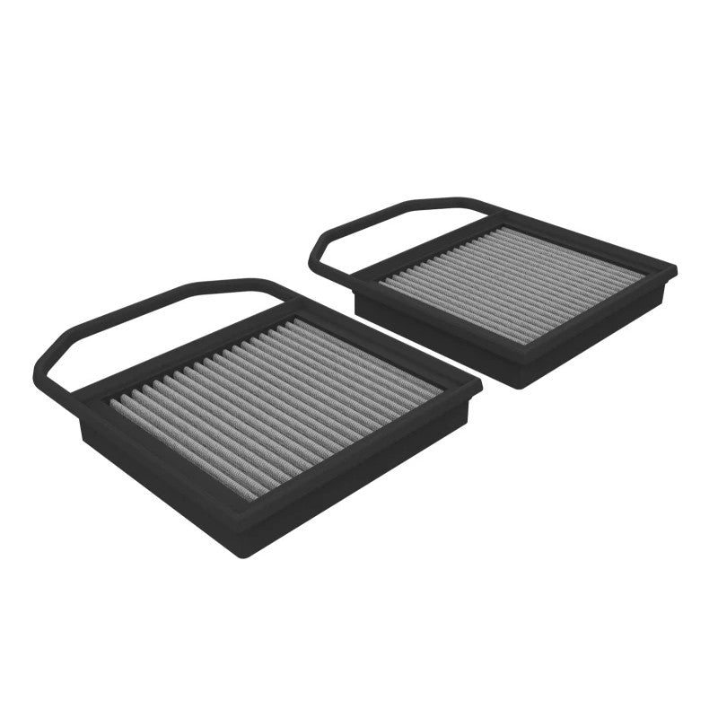Pair of aFe Magnum FLOW Pro DRY S oil-free synthetic air filters for Mercedes-Benz V6-3.0L twin-turbo engines
