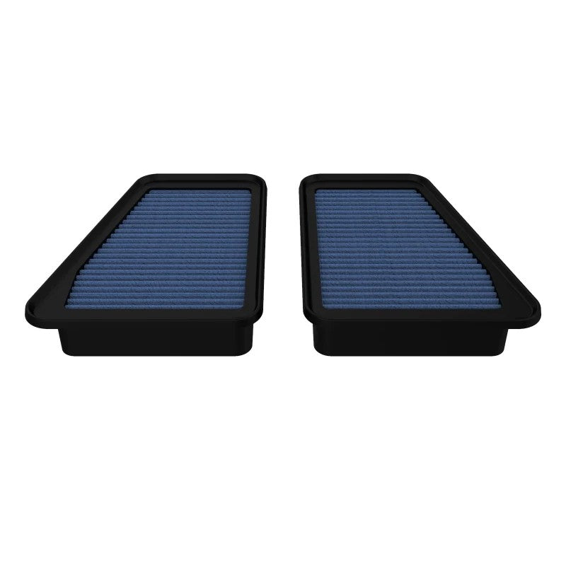 aFe Magnum FLOW Pro 5R oiled air filter featuring blue five-layer cotton media and a black polyurethane frame.