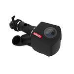 aFe Takeda Momentum cold air intake with black XLPE housing, clear sight window, and blue Pro 5R air filter.