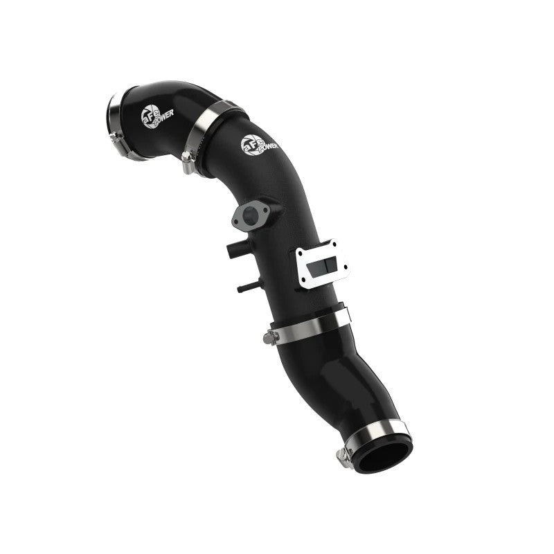 aFe POWER BladeRunner wrinkle black aluminum cold charge pipe with 5-ply silicone couplings and stainless steel clamps