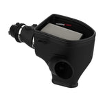 aFe POWER Magnum FORCE Stage-2 intake system with black XLPE housing and blue Pro DRY S filter for Dodge Challenger 6.2L