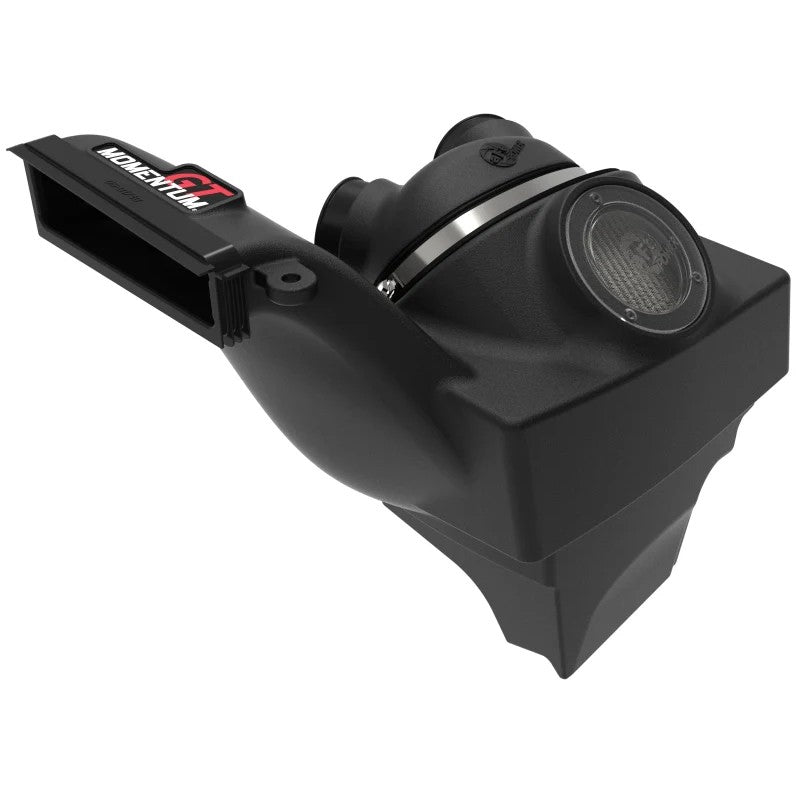 aFe Power Momentum GT cold air intake with black XLPE housing, clear sight window, and Pro DRY S filter.