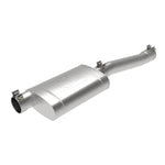 aFe Power 3-inch 409 stainless steel muffler upgrade pipe with MIG-welded seams and installation hardware.