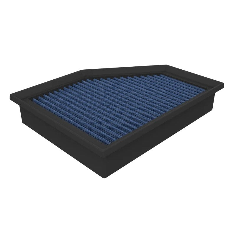 aFe POWER Magnum FLOW Pro 5R performance air filter featuring blue oiled cotton gauze and a durable polyurethane frame