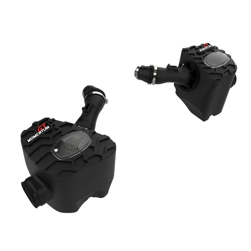 aFe Momentum GT cold air intake system for Toyota Tundra and Sequoia featuring black XLPE housing and Pro DRY S filters