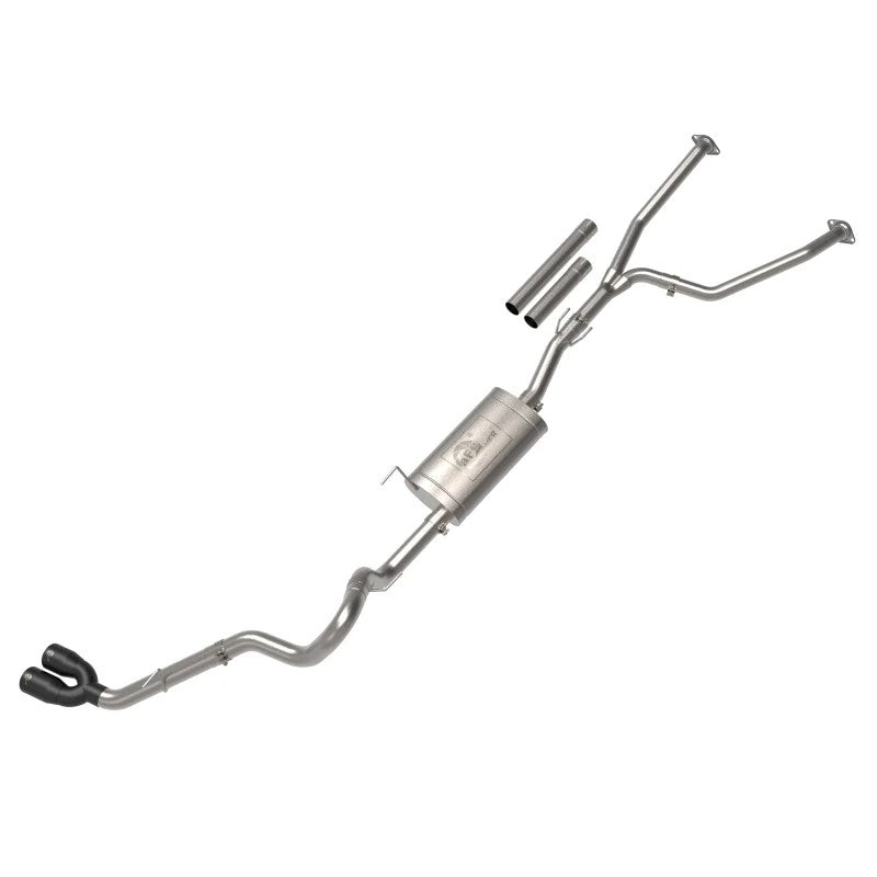 aFe Vulcan Series 304 stainless steel cat-back exhaust with dual black tips for 2022-2026 Toyota Tundra.