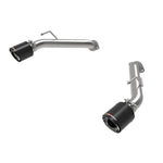 aFe Takeda axle-back exhaust for Nissan Z featuring dual 4.5-inch carbon fiber tips and 304 stainless steel tubing