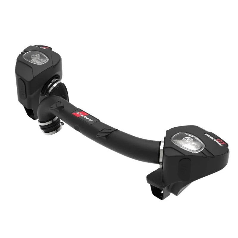 aFe Momentum GT cold air intake system for BMW M2 M3 M4 with dual black XLPE housings and clear sight windows
