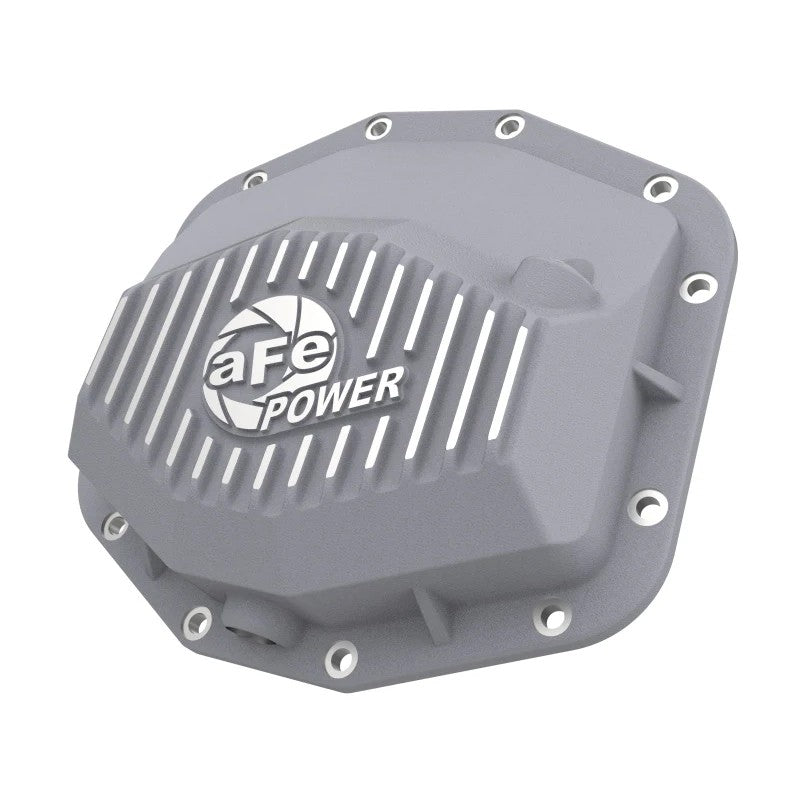 aFe Street Series raw cast aluminum rear differential cover with machined cooling fins for Ram 1500 TRX and RHO.