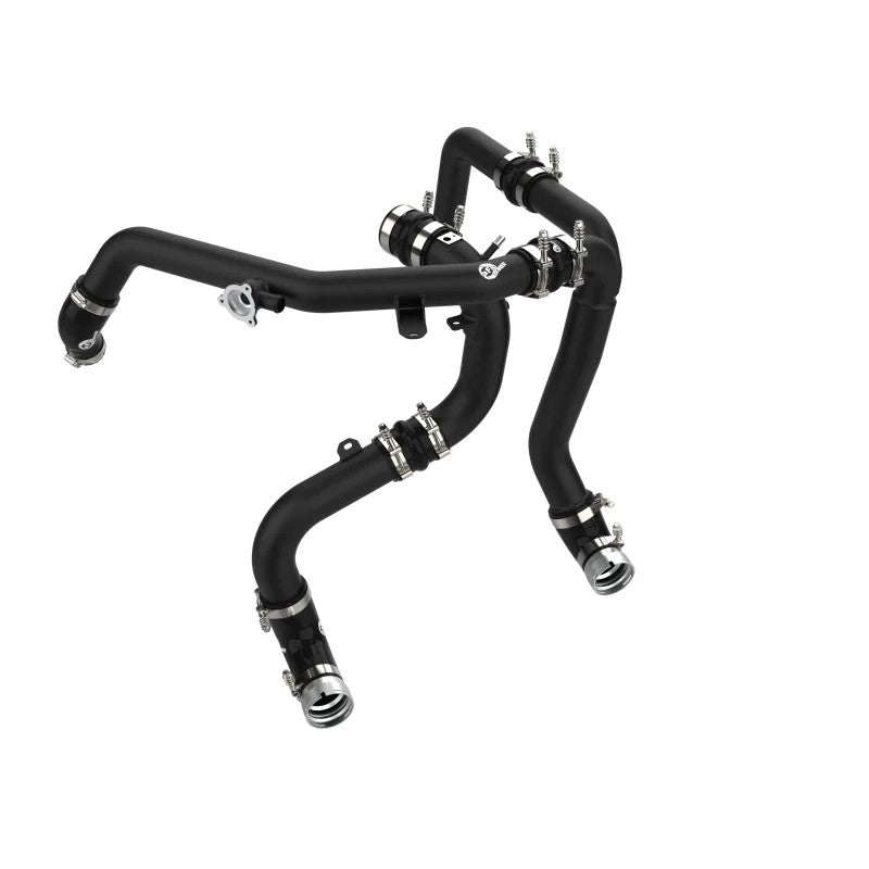 aFe POWER BladeRunner wrinkle black aluminum hot and cold charge pipes for 2021-2025 Ford Bronco V6-2.7Ltt
