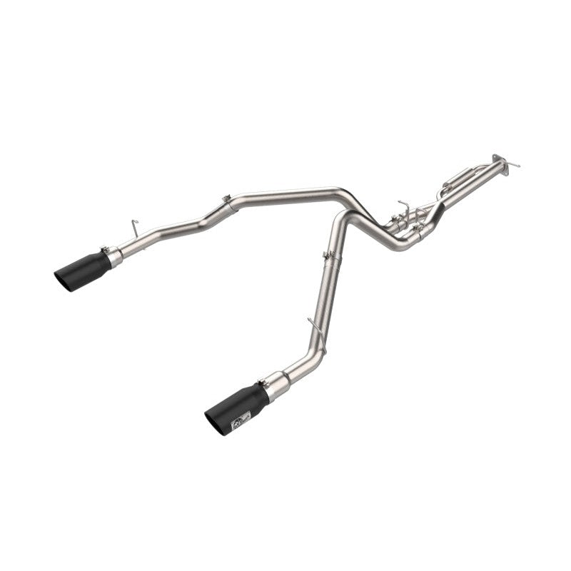 aFe Vulcan Series 304 stainless steel cat-back exhaust with dual 4.5-inch black tips for 2021-2025 Ford F-150 Raptor