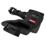 aFe Takeda Momentum sealed cold air intake with black XLPE housing, clear sight window, and Pro DRY S air filter.