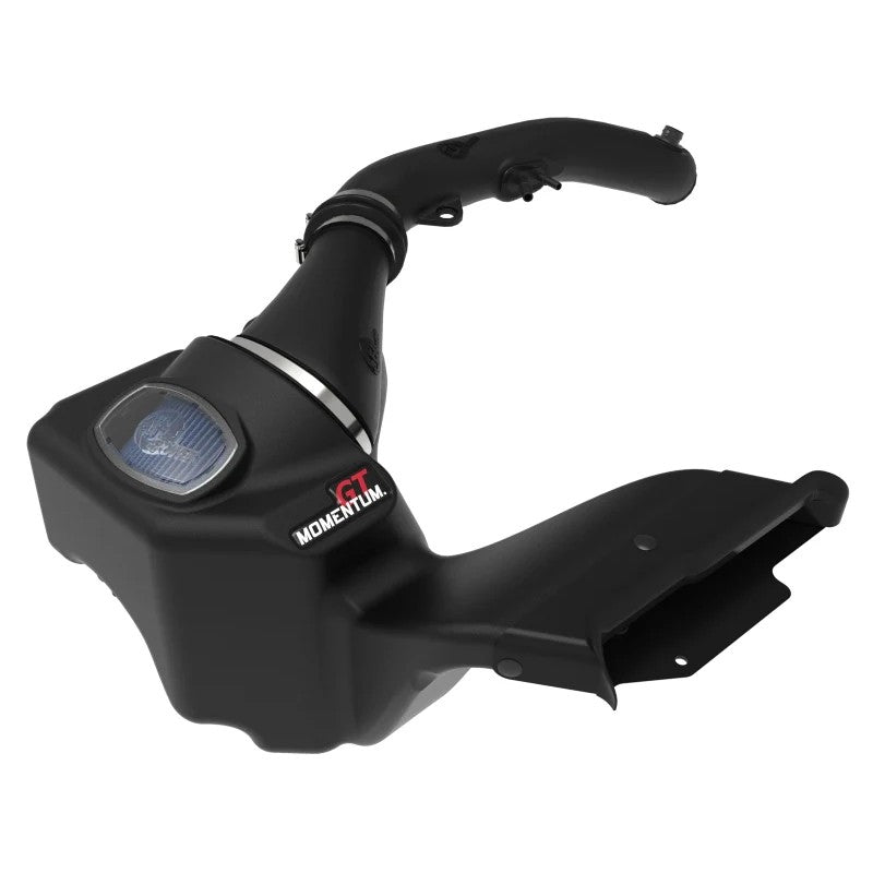 aFe Power Momentum GT cold air intake system featuring a black XLPE housing and Pro 5R oiled filter for Ford Bronco Raptor