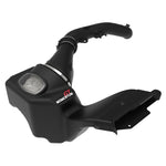 aFe Momentum GT cold air intake for Ford Bronco Raptor featuring a black XLPE housing and clear inspection window.