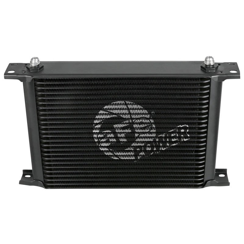 aFe Power BladeRunner 25-row black transmission oil cooler with mounting brackets and AN fittings for 2022-2026 Tundra