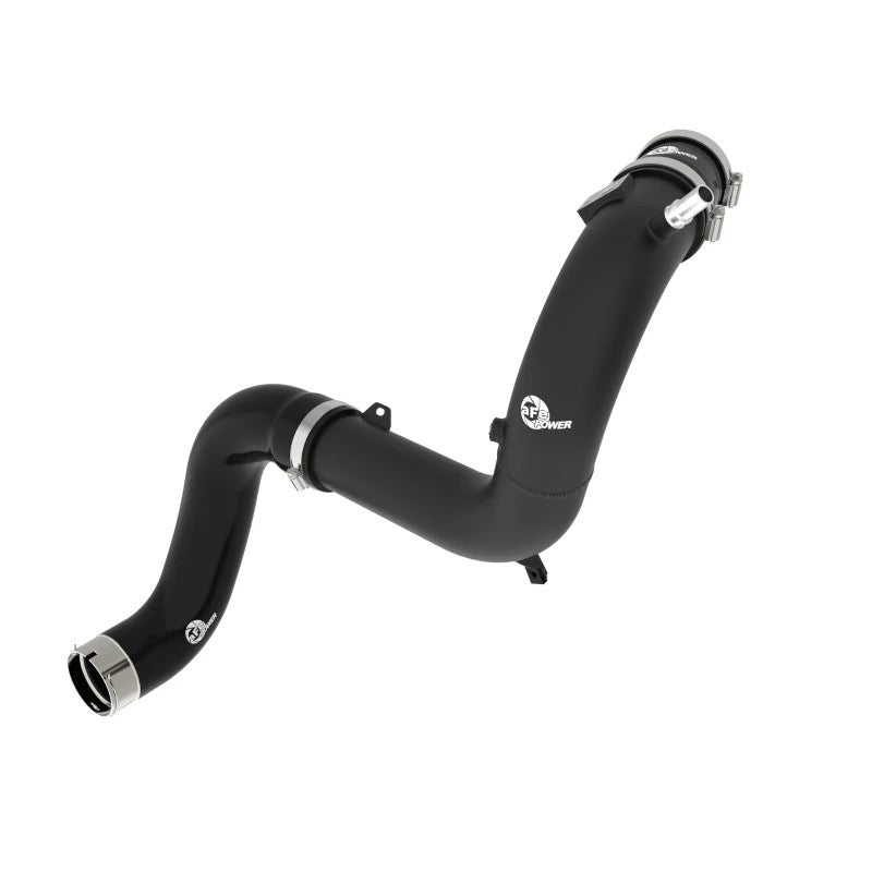 aFe POWER BladeRunner 3 inch wrinkle black aluminum cold charge pipe with 5-ply silicone couplings and stainless clamps.