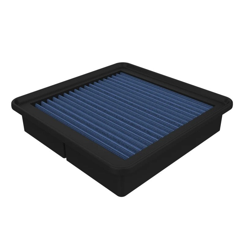 aFe POWER Magnum FLOW Pro 5R replacement air filter with blue oiled media and black polyurethane frame