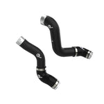 Wrinkle black aluminum hot and cold charge pipes with 5-ply silicone couplers and stainless steel SmartSeal clamps.