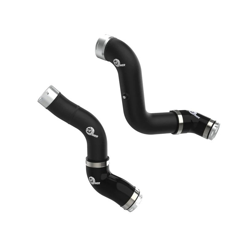 Wrinkle black aluminum hot and cold charge pipes with 5-ply silicone couplers and stainless steel SmartSeal clamps.